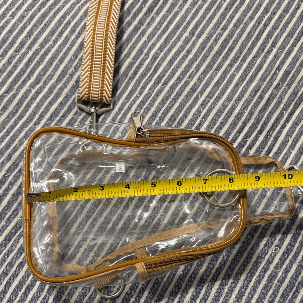 Clear Crossbody Bag with Brown Strap - Picture 4 of 4